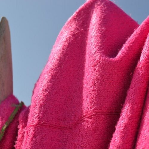 drap de bain bambou fuchsia